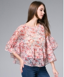 Flowers Printed silk Chiffon top